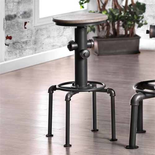 Bowery Hill 30" Contemporary Metal Bar Stool in Antique Black