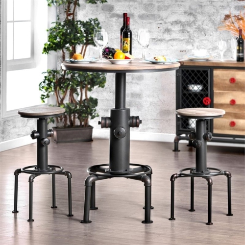 Bowery Hill 30" Contemporary Metal Bar Stool in Antique Black