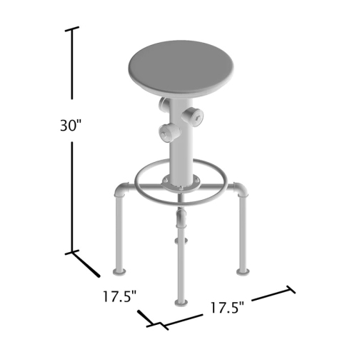 Bowery Hill 30" Contemporary Metal Bar Stool in Antique Black