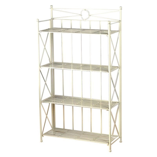 PEMBERLY ROW  25.5" 4 Tier Iron Bakers Rack In In White