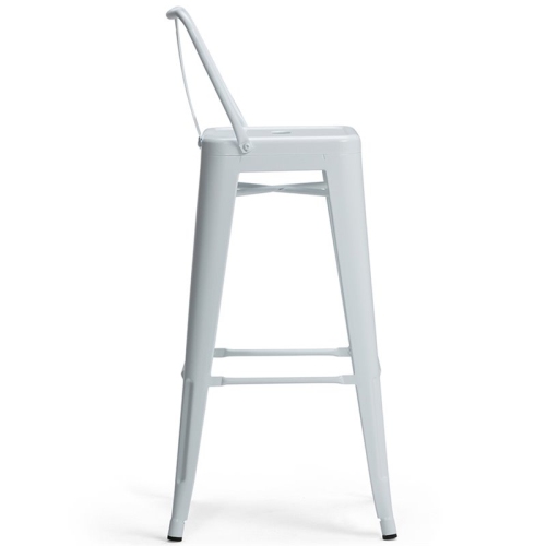 Pemberly Row Contemporary 30" Metal Bar Stool in White