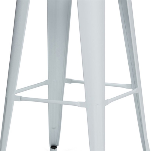Pemberly Row Contemporary 30" Metal Bar Stool in White