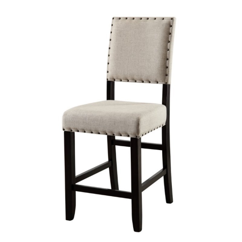Bowery Hill Contemporary Fabric Padded Counter Stool in Beige