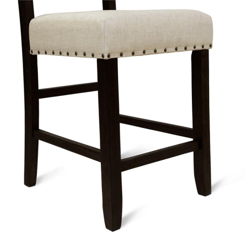 Bowery Hill Contemporary Fabric Padded Counter Stool in Beige