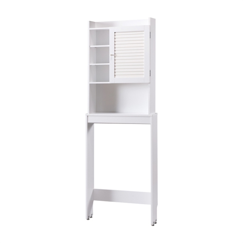 Bowery Hill Modern Wood Bathroom Space Saving Cabinet in White