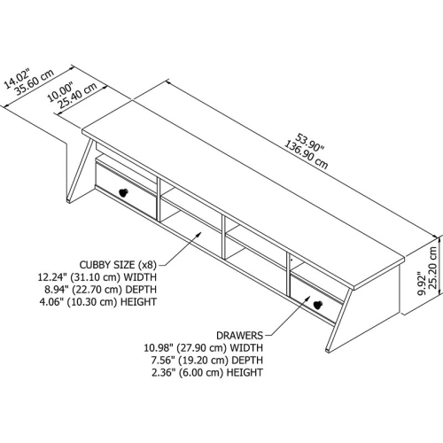 Mayfield Desktop Organizer in Shiplap Gray / White - Engineered Wood