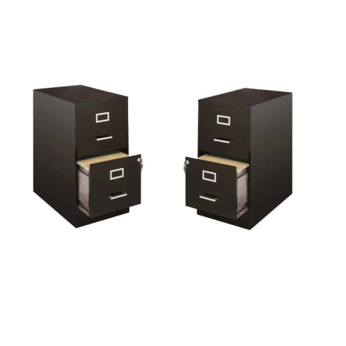 HOME SQUARE  Value Pack (Set Of 2) Drawer File Cabinet In In Black