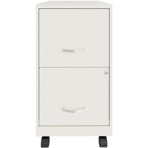 Space Solutions 18in 2 Drawer Mobile Smart Vertical File Cabinet Pearl White