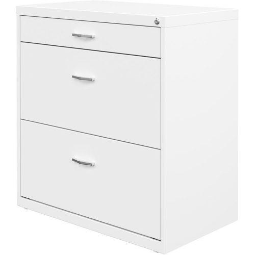 Space Solutions 30"W Metal 3 Drawer Home Office File Cabinet White