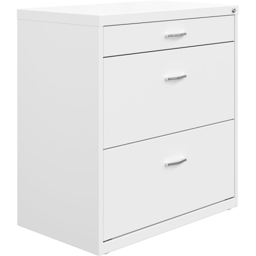Space Solutions 30"W Metal 3 Drawer Home Office File Cabinet White