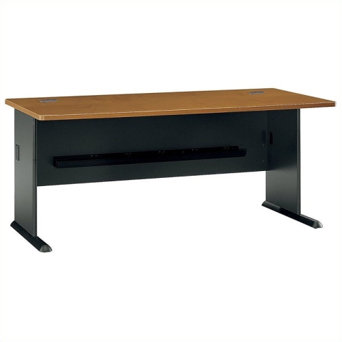 Carell Furniture 72" Office Computer Desk in Natural Cherry and Slate