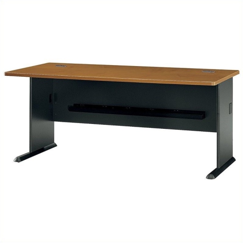 Carell Furniture 72" Office Computer Desk in Natural Cherry and Slate