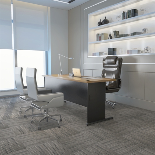 Carell Furniture 72" Office Computer Desk in Natural Cherry and Slate