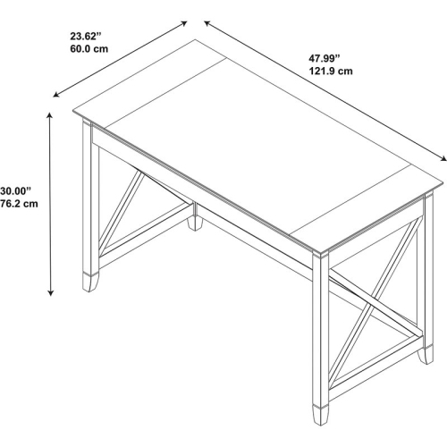 Bush Furniture Key West 48W Writing Desk in Pure White Oak