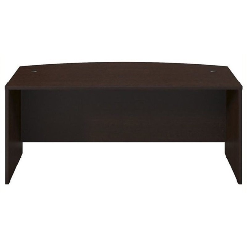 Bowery Hill 72" Bow Front Desk Shell in Mocha Cherry