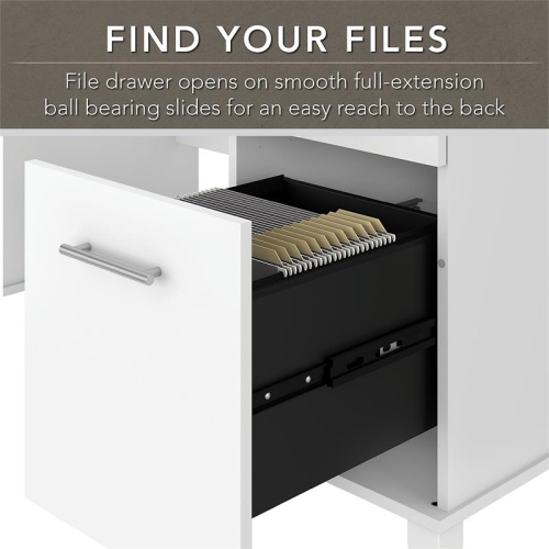 Somerset 60W Office Desk with Drawers in White - Engineered Wood