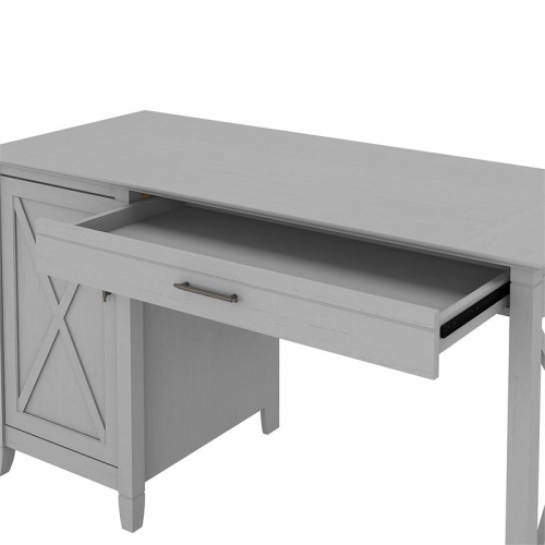Key West 54W Computer Desk with Storage in Cape Cod Gray - Engineered Wood