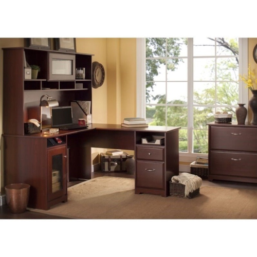 Pemberly Row 3 Piece Office Set in Harvest Cherry