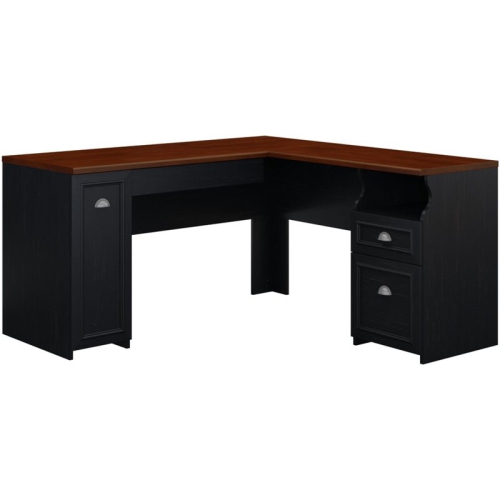 ATLIN DESIGNS  L Shaped Desk With Storage In Antique In Black