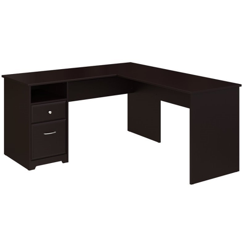 Cabot 60W L Shaped Desk with Drawers in Espresso Oak - Engineered Wood