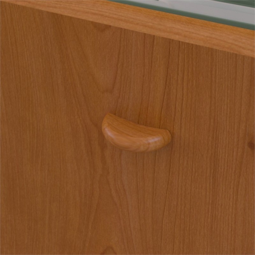 Series A 83" L Shaped Executive Desk in Natural Cherry - Engineered Wood