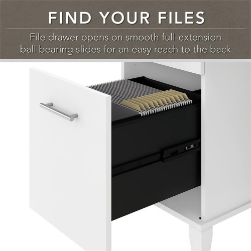 Somerset 72W Office Desk with Drawers in White - Engineered Wood