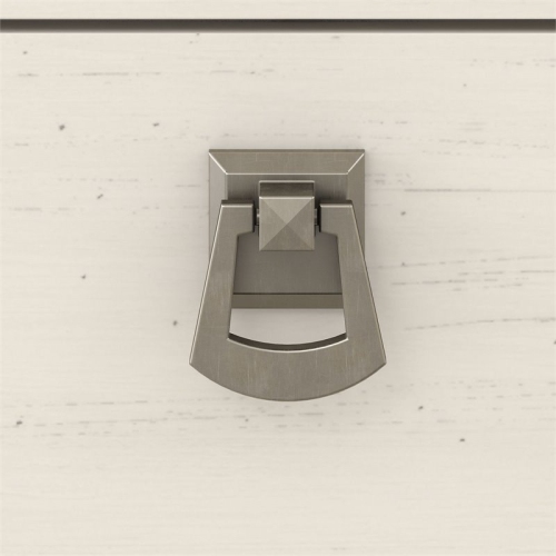 Salinas 60W L Desk w/ File Cabinet & Bookcase in Antique White - Engineered Wood