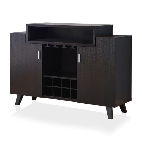 BOWERY HILL  Mid-Century Wood Wine Storage Buffet In Cappuccino