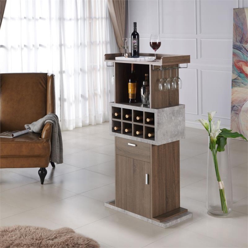 Bowery Hill Modern Wood Multi-Storage Buffet in Chestnut Brown