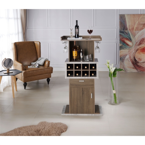 Bowery Hill Modern Wood Multi-Storage Buffet in Chestnut Brown