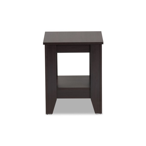 Bowery Hill Dark Brown Finished Wood End Table