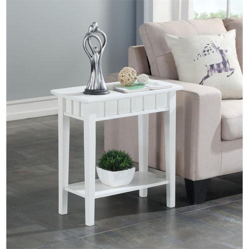 CONVENIENCE CONCEPTS  Dennis End Table In Wood Finish In White