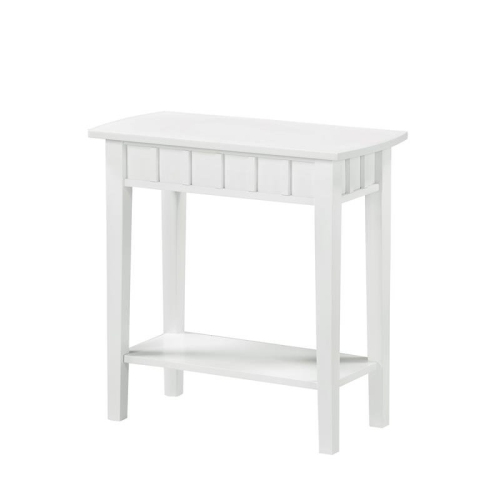 Convenience Concepts Dennis End Table in White Wood Finish