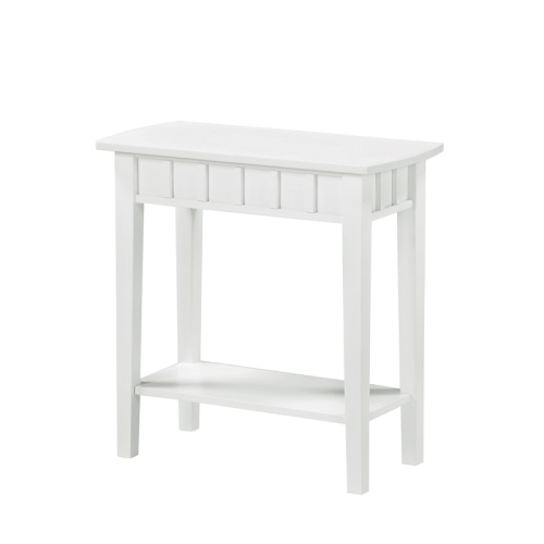 Convenience Concepts Dennis End Table in White Wood Finish