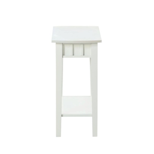 Convenience Concepts Dennis End Table in White Wood Finish
