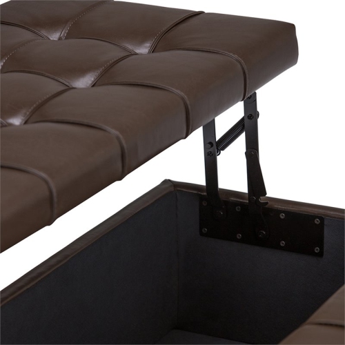 Atlin Designs Storage Coffee Table Ottoman in Chocolate Brown