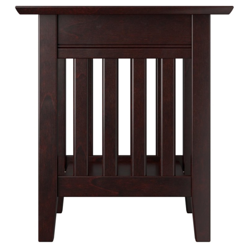 AFI Mission 20" Square Solid Wood Charger End Table in Espresso