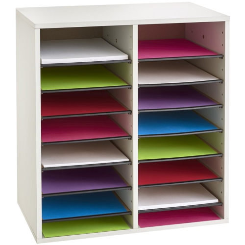 Classeur réglable en bois à 16 compartiments Scranton & Co, gris