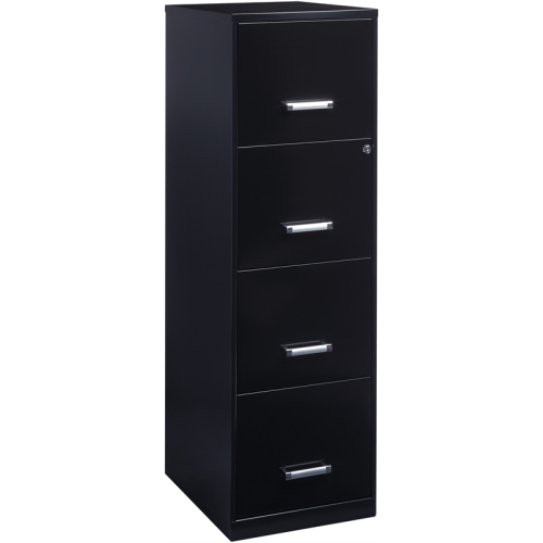 Space Solutions 18" Deep 4 Drawer Metal File Cabinet Black