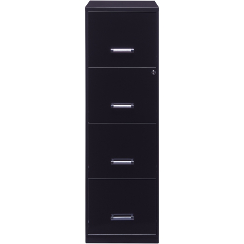 Space Solutions 18" Deep 4 Drawer Metal File Cabinet Black