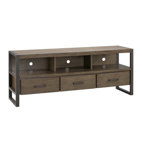 BOWERY HILL  Contemporary Tv Stand for 65" Tv's In Smoke And Gunmetal In Gray