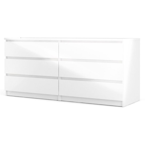 Tvilum Canada 2 Piece Set with 68" TV Stand and 6 Drawer Dresser in White Gloss