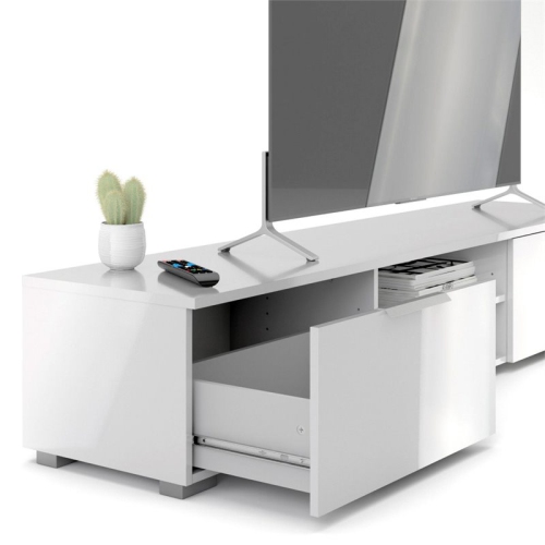 Tvilum Canada 2 Piece Set with 68" TV Stand and 6 Drawer Dresser in White Gloss