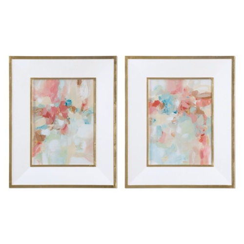 BOWERY HILL  2 Piece A Touch Of Blush And Rosewood Fences Art Set