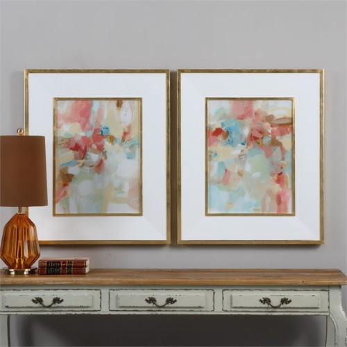 Bowery Hill 2 Piece A Touch of Blush and Rosewood Fences Art Set