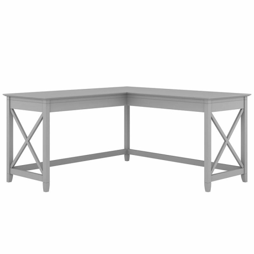 BUSH Key West 60W L Shaped Desk In Cape Cod Gray - Engineered Wood