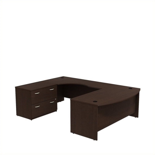 SCRANTON & CO  Furniture 72W U Shaped Desk With File Cabinet In Cherry