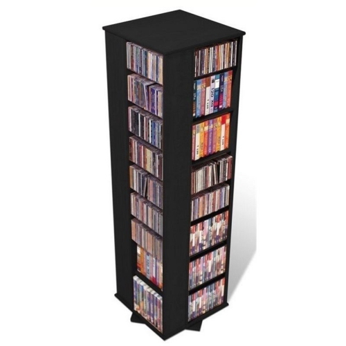 WRIGHT HOME  Transitional Wood 110" 4 Sided Spinning Media Tower In In Black