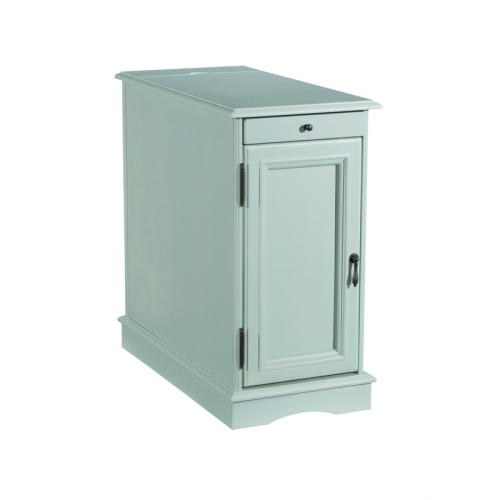 Pemberly Row Wood Accent Table in Aqua Blue