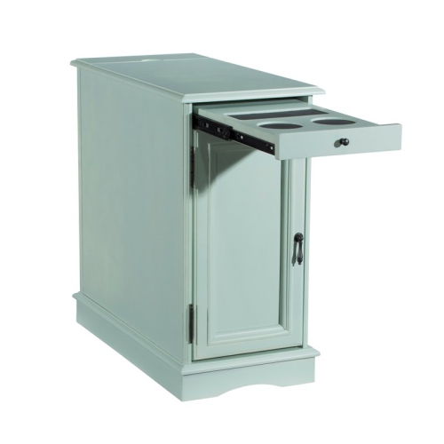 Pemberly Row Wood Accent Table in Aqua Blue